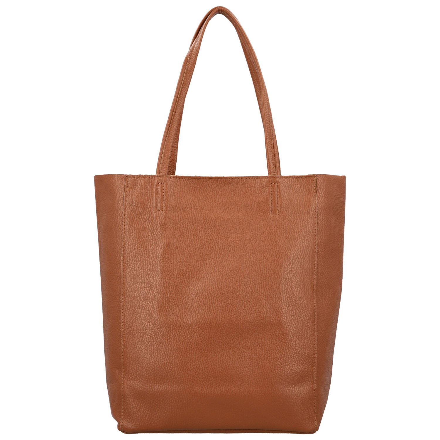 Dámská kožená kabelka na rameno koňaková - Delami Vera Pelle Saniela