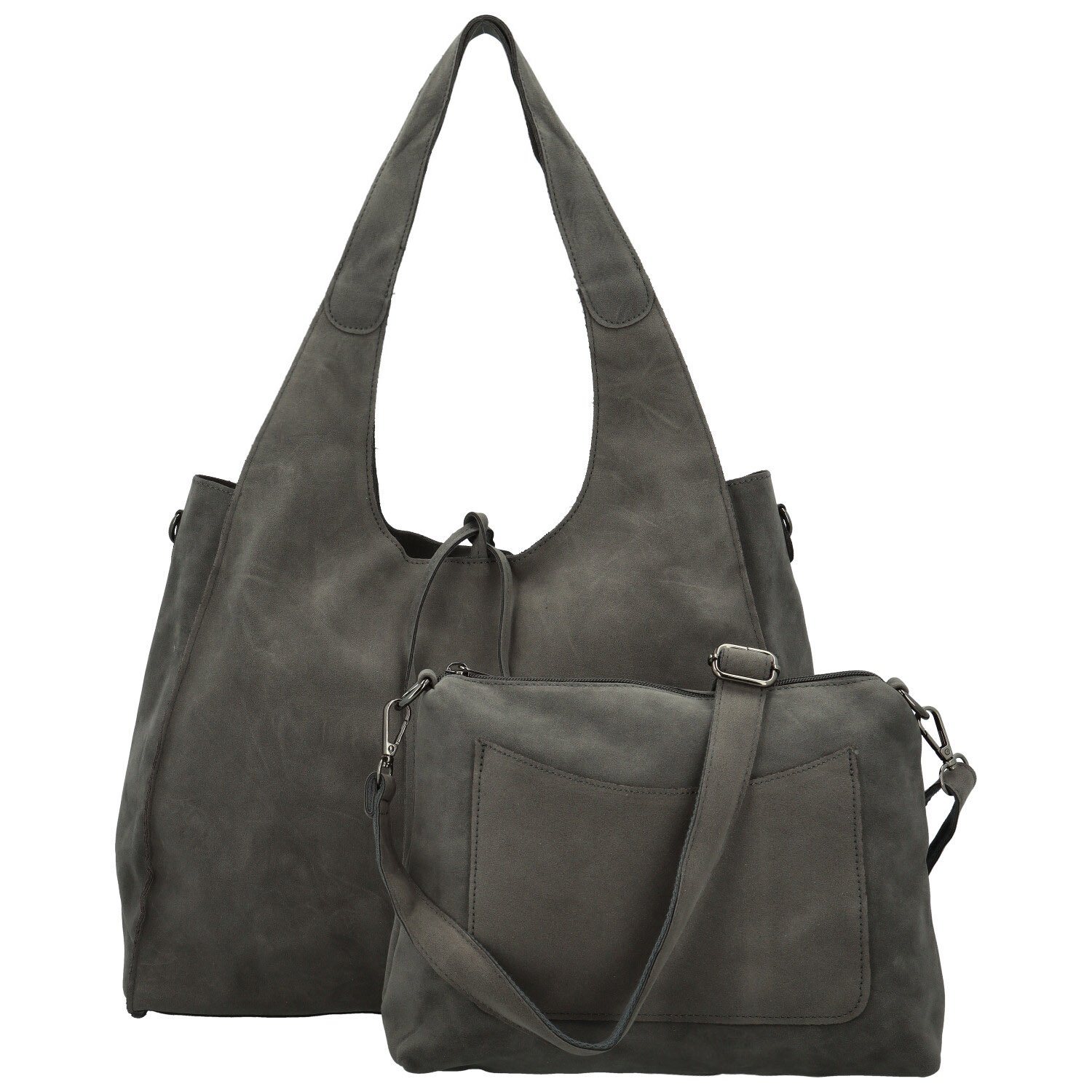 Dámský set kabelek tmavě šedý - Paolo bags Sherika