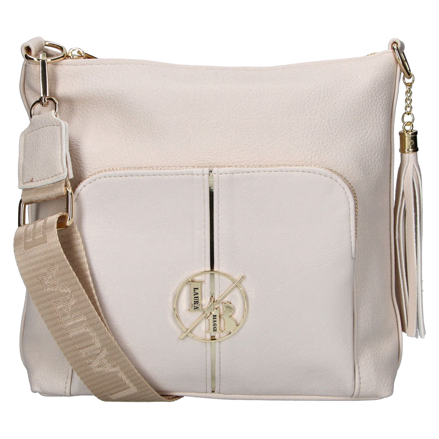 Dámská crossbody kabelka béžová - Laura Biaggi Magia