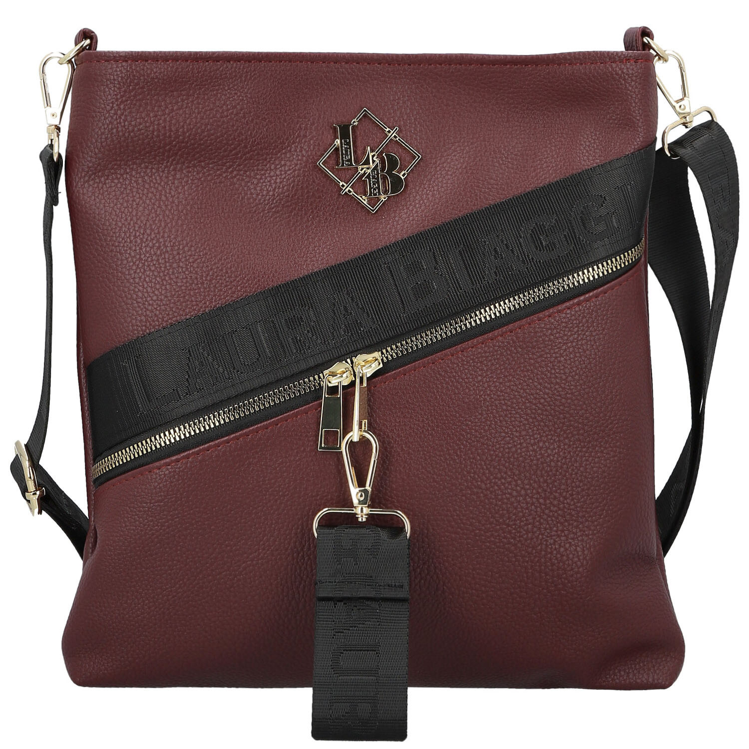Dámská crossbody kabelka vínová - Laura Biaggi Latoya new