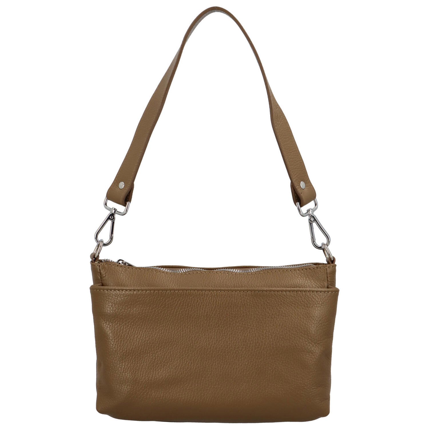 Levně Dámská kožená crossbody khaki - Delami Colette