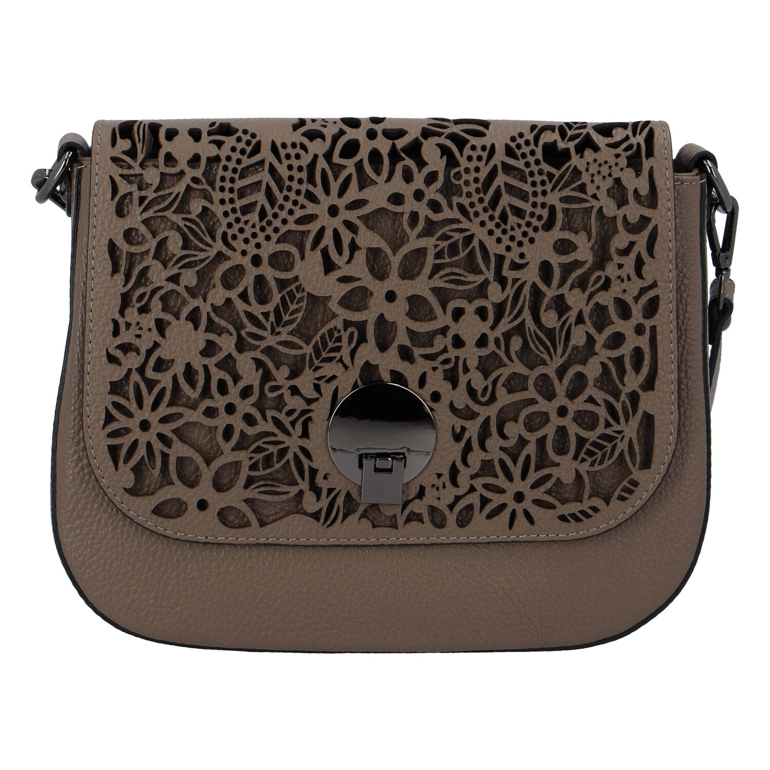 Levně Dámská kožená crossbody kabelka taupe - ItalY Bettery