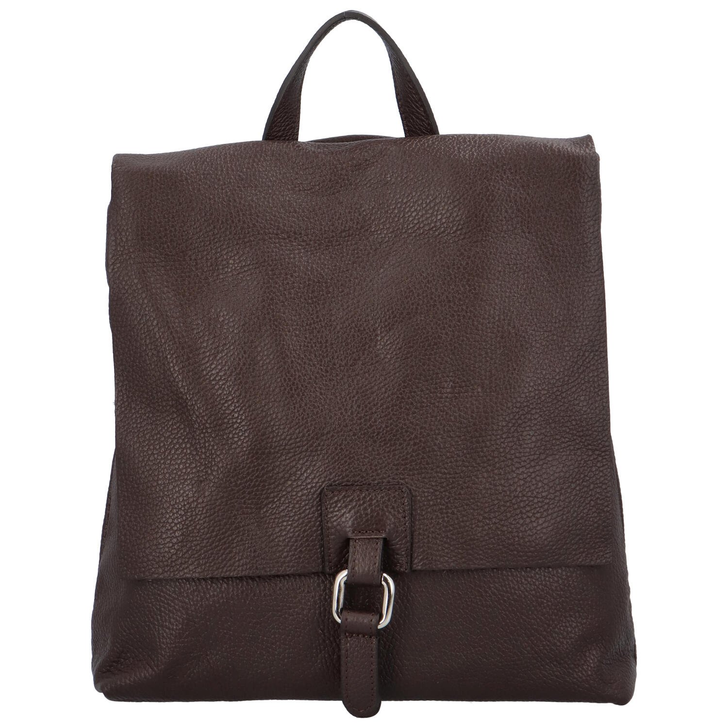Levně Dámský kožený batůžek kabelka tmavě hnědý - ItalY Francesco