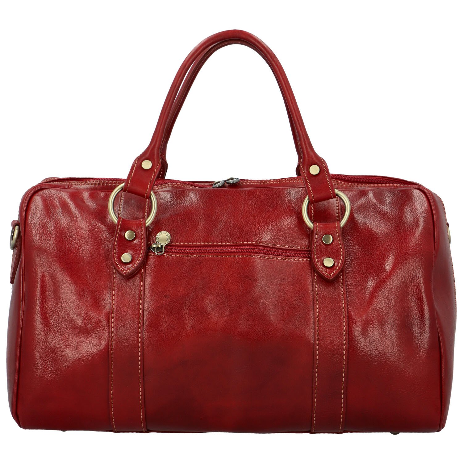 Cestovní kožená taška červená - Delami Petrit