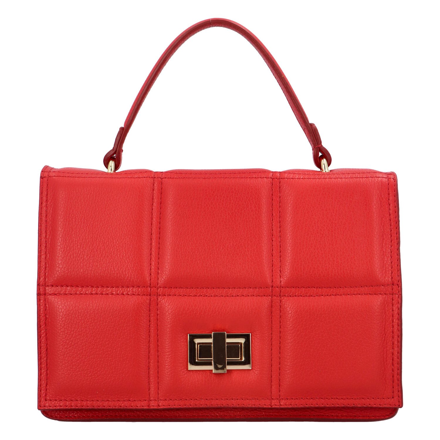 Dámská kožená kabelka do ruky červená - ItalY Diana červená
