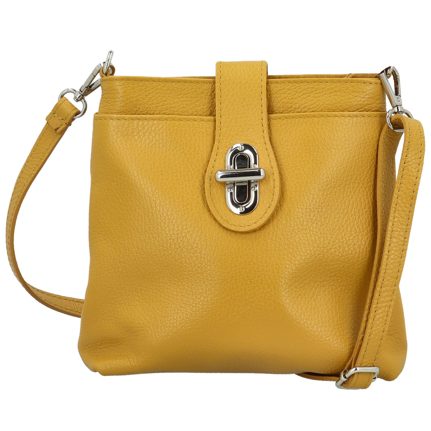Dámská kožená crossbody kabelka žlutá - Delami Vera Pelle Laira new
