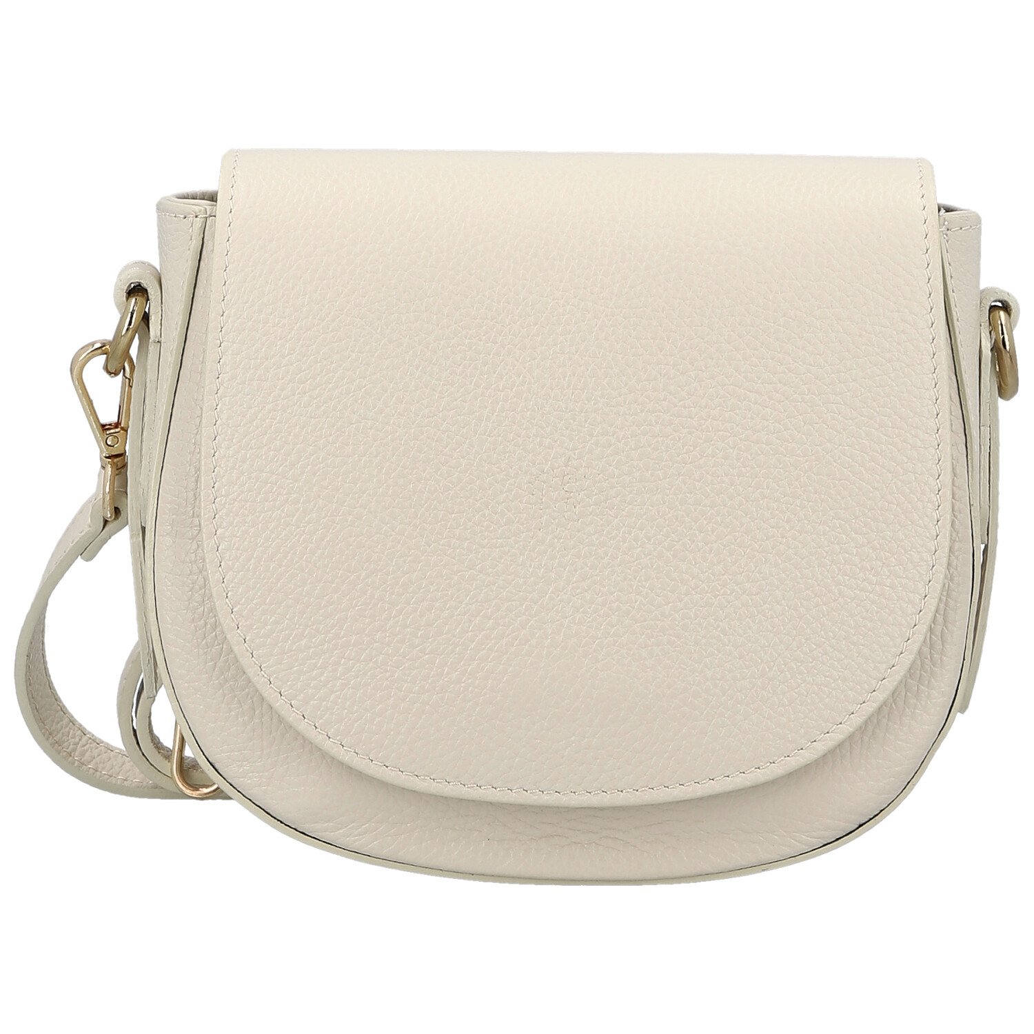 Dámská kožená crossbody kabelka krémová - Delami Vera Pelle Olli