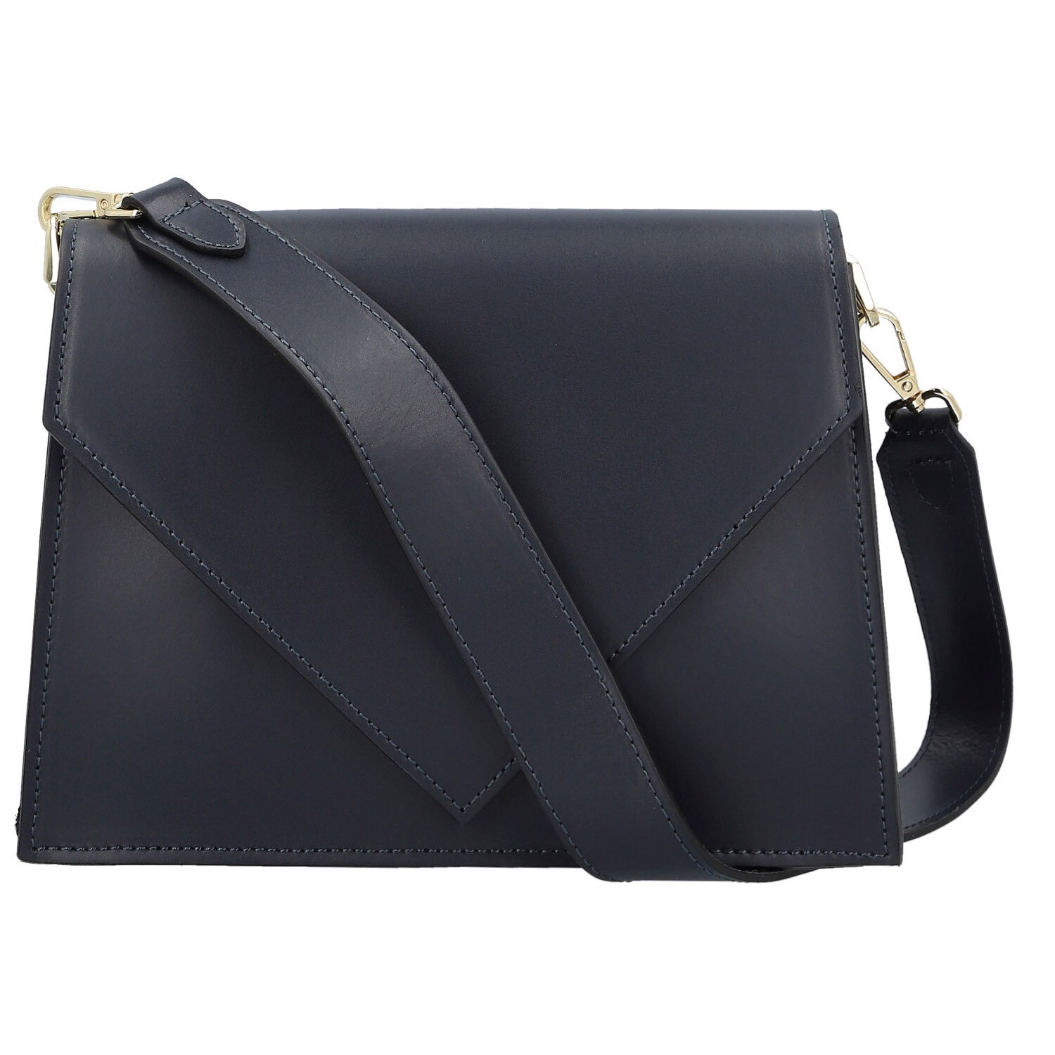 Dámská kožená kabelka na rameno tmavě modrá - Delami Charlien