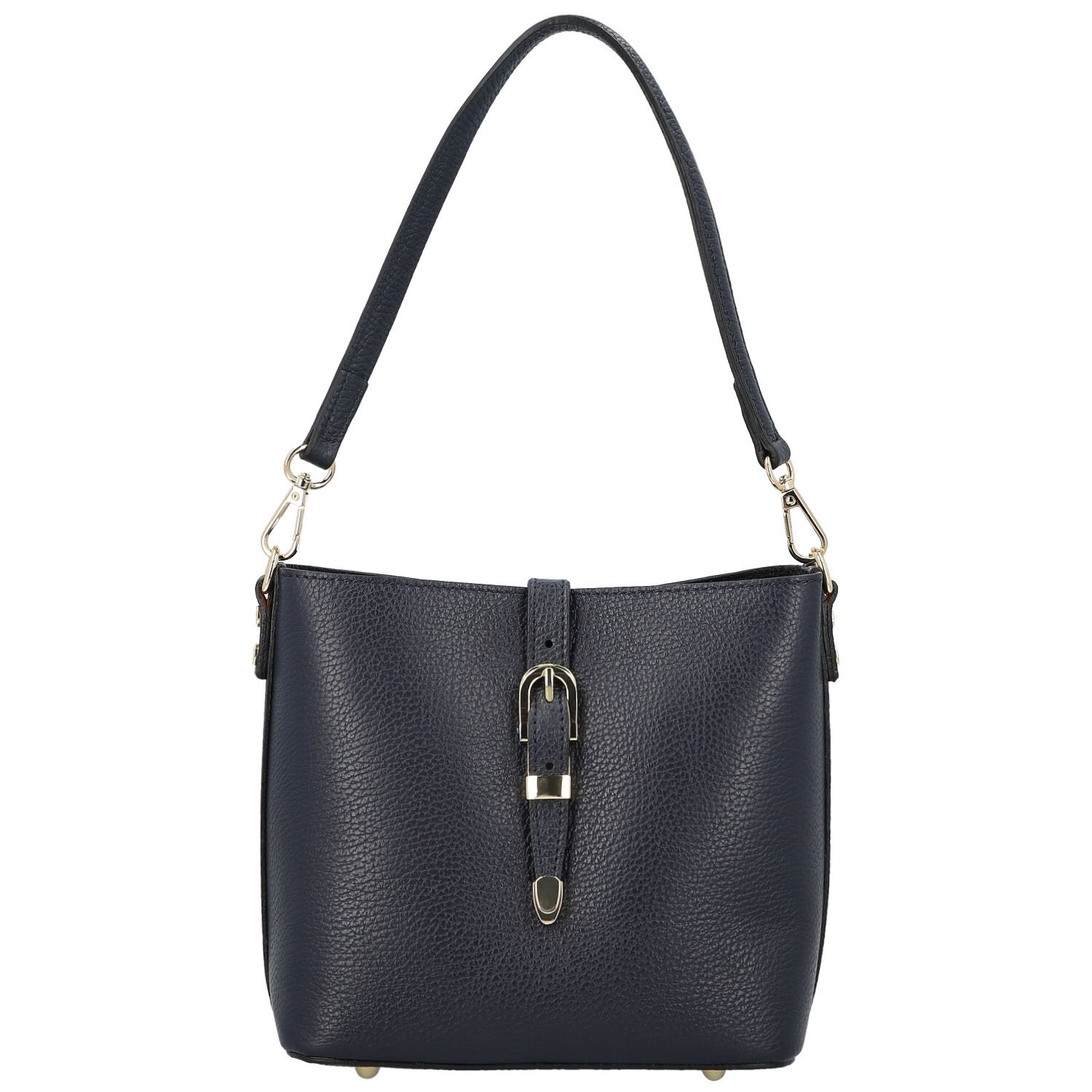 Dámská kožená kabelka na rameno tmavě modrá - Delami Vera Pelle Antoanet