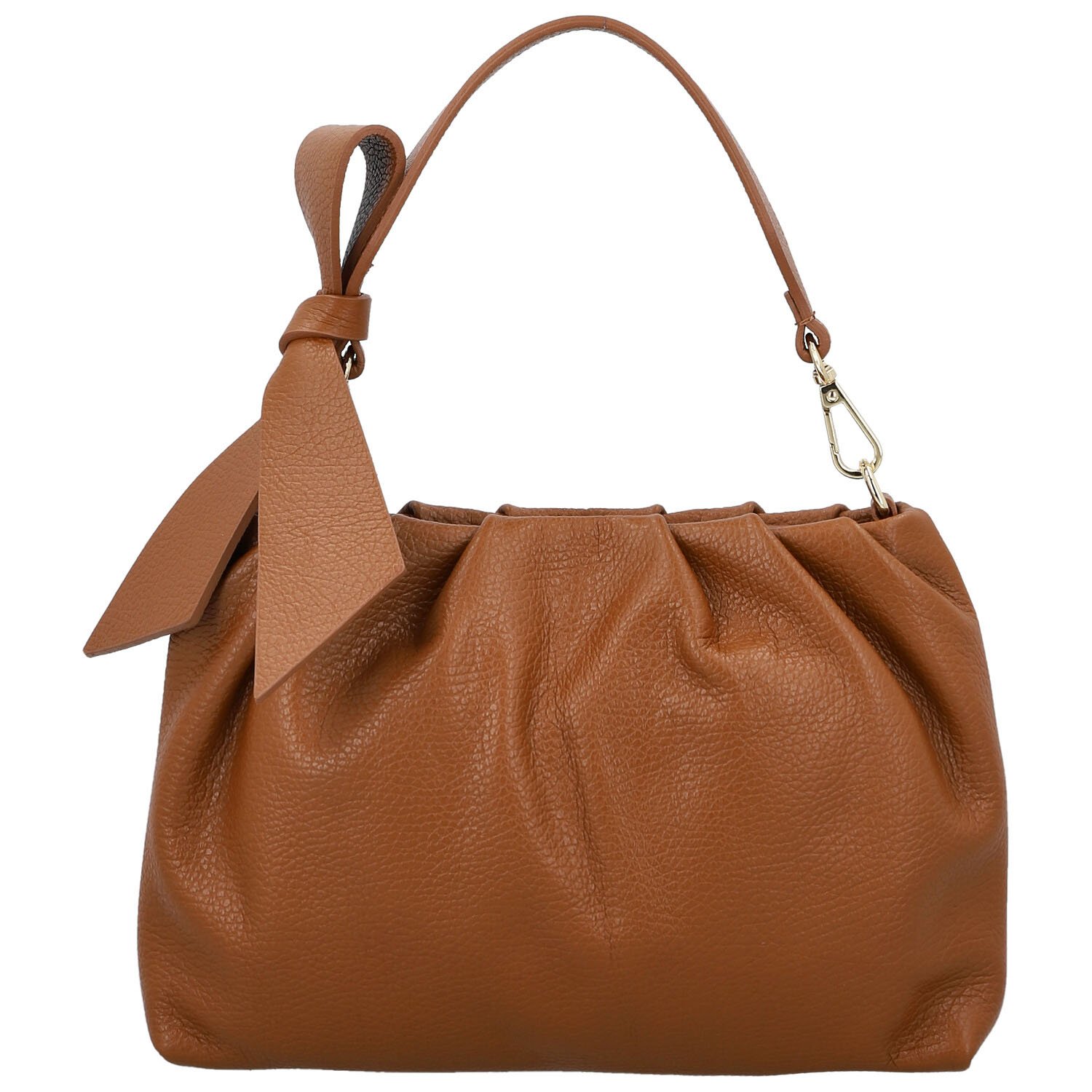 Dámská kožená kabelka do ruky koňaková - Delami Vera Pelle Elena