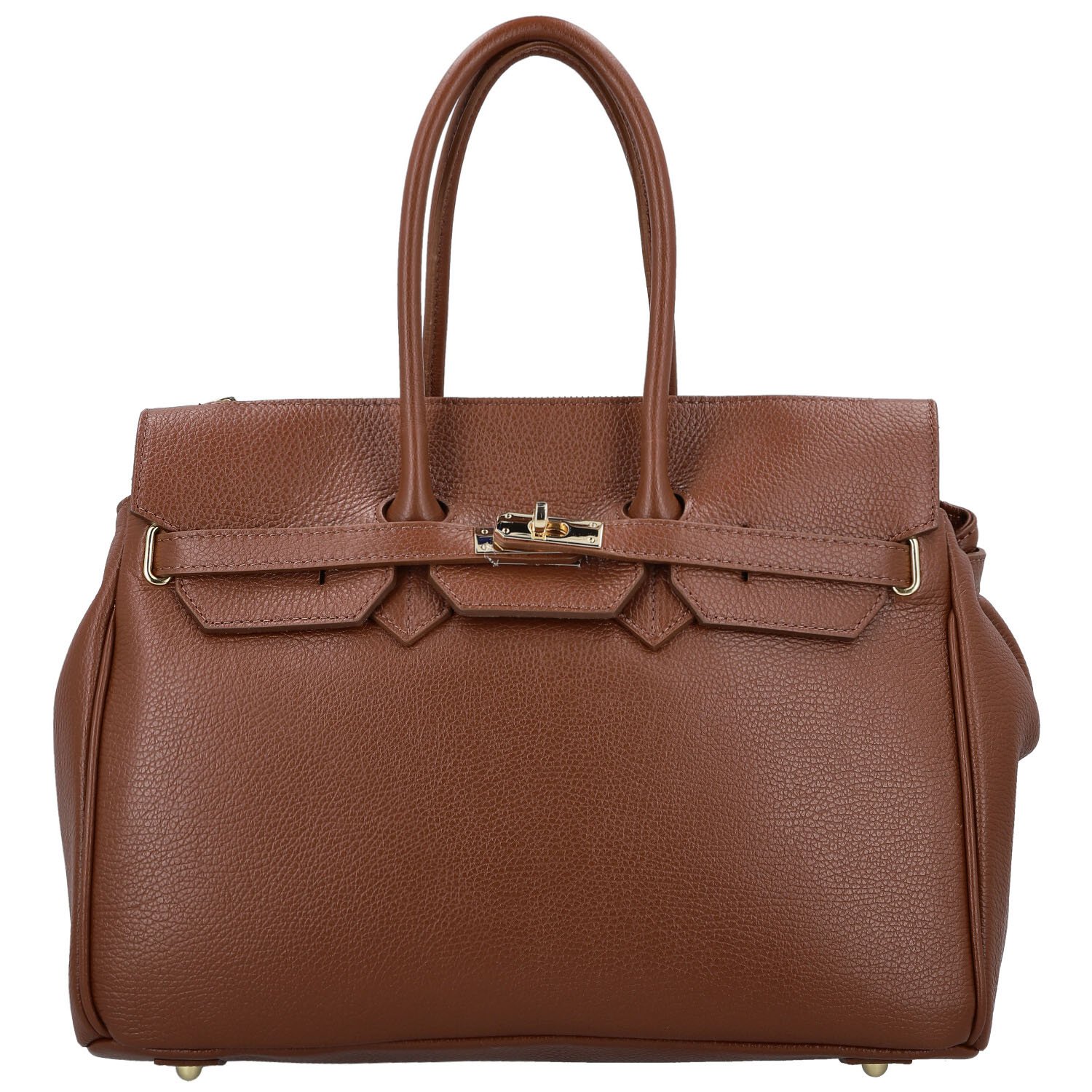 Dámská kožená kabelka na rameno hnědá - Delami Vera Pelle Klarista