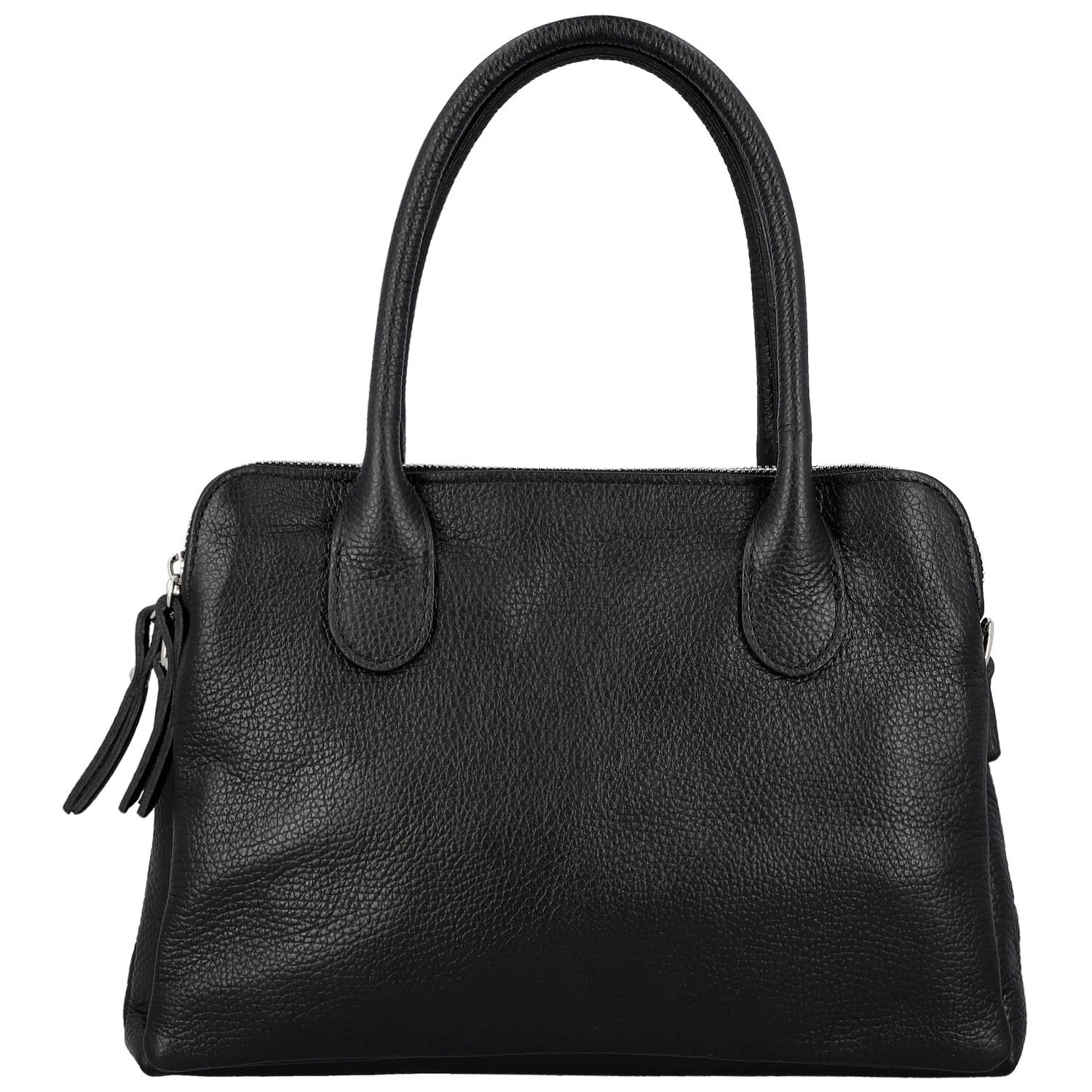 Dámská kožená kabelka na rameno černá - Delami Vera Pelle Tyra