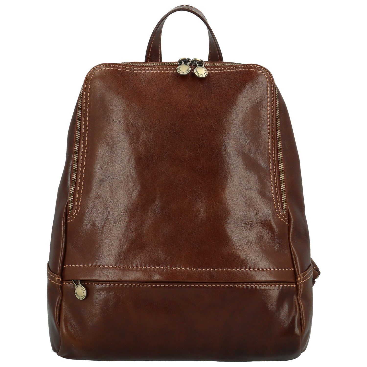 Dámský kožený batoh tmavě hnědý - Delami Vera Pelle Mallory