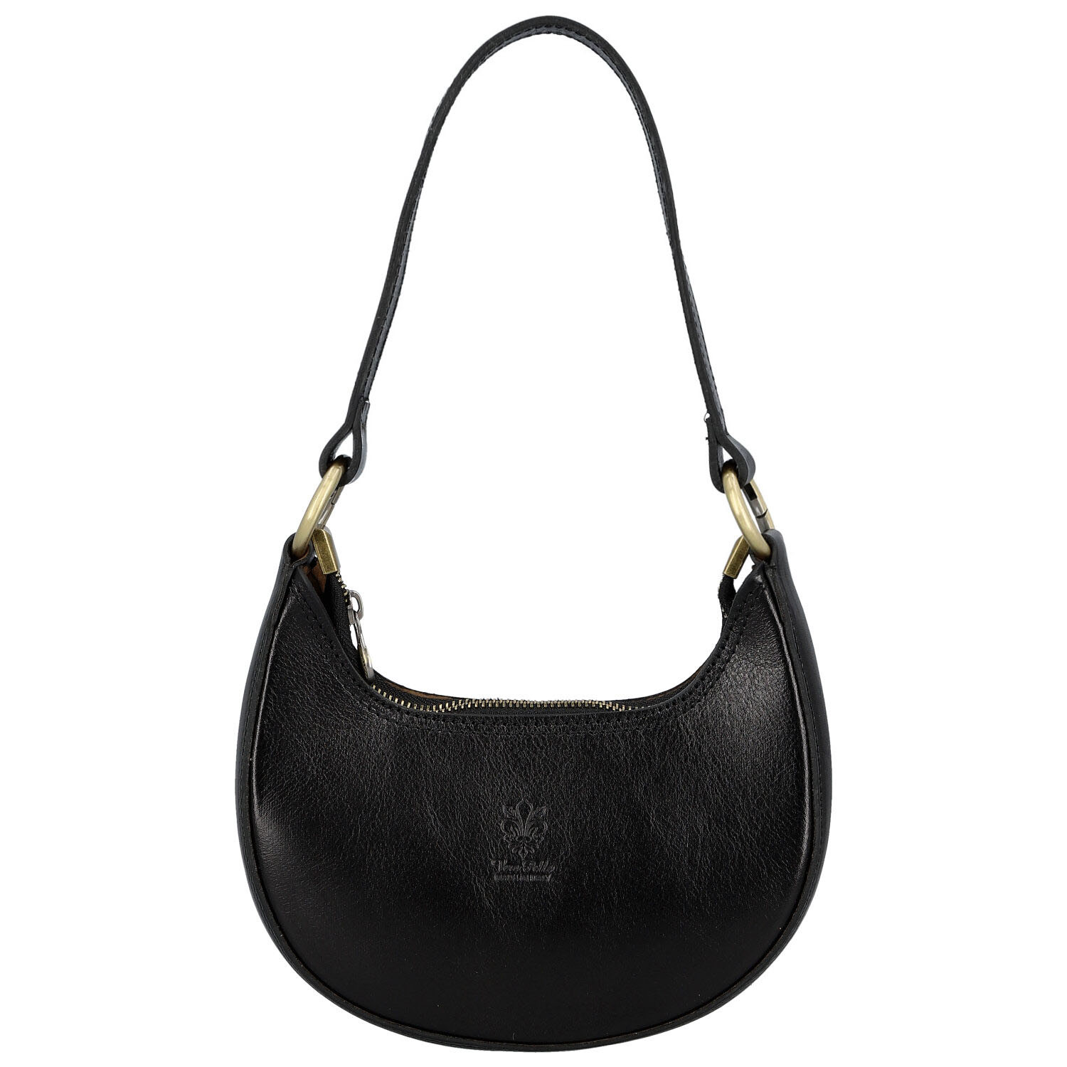 Dámská kožená kabelka na rameno černá - Delami Vera Pelle Fidelie