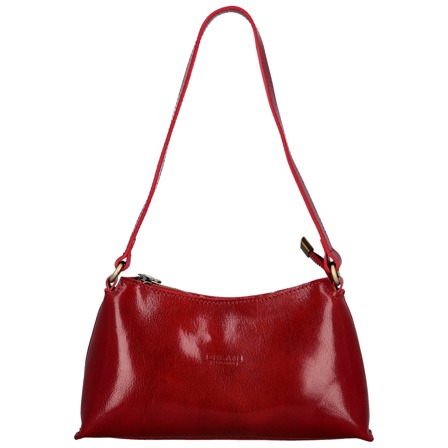 Dámská kožená kabelka na rameno červená - Delami Vera Pelle Araxi