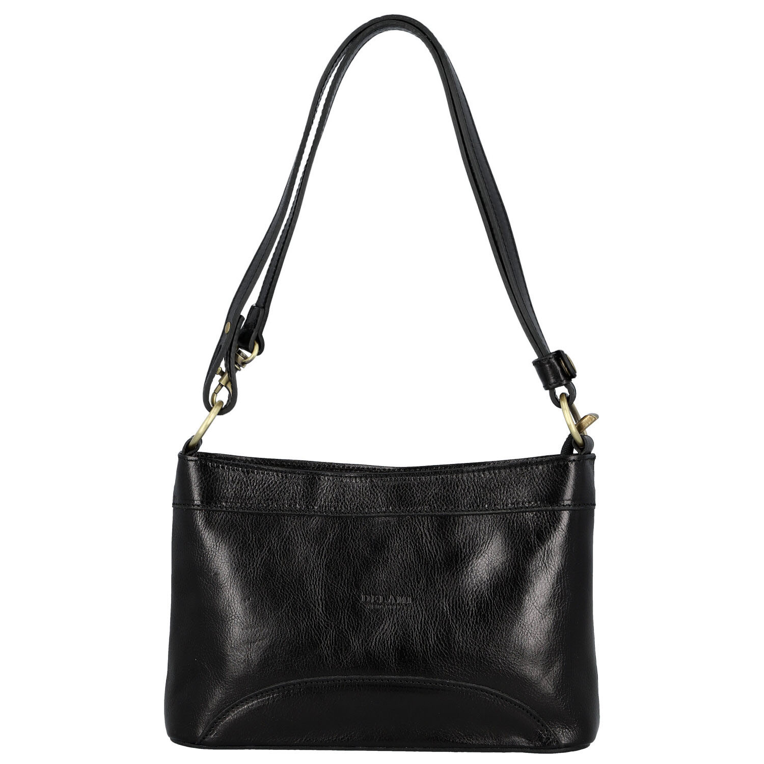 Dámská kožená kabelka na rameno černá - Delami Vera Pelle Kilveri