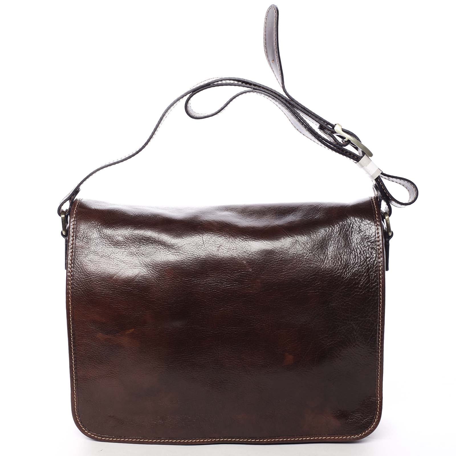 Pánská kožená crossbody kabelka hnědá - Delami Mohex