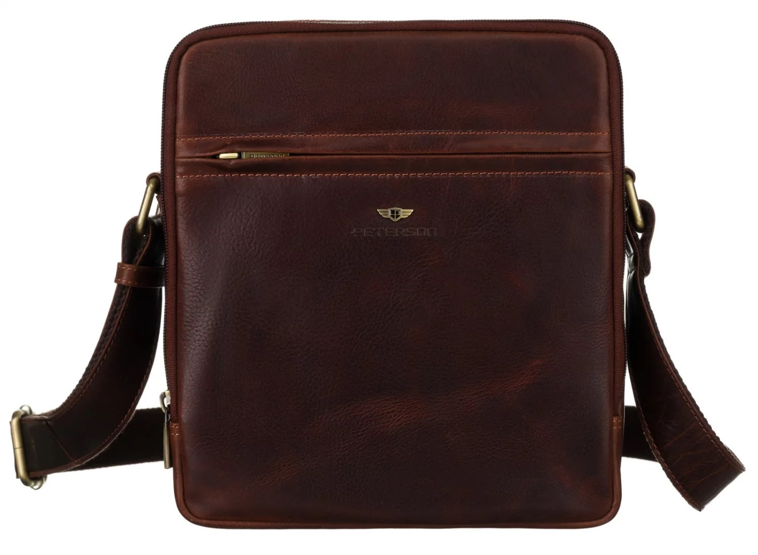 Pánská kožená taška tmavě koňaková - Peterson Savas