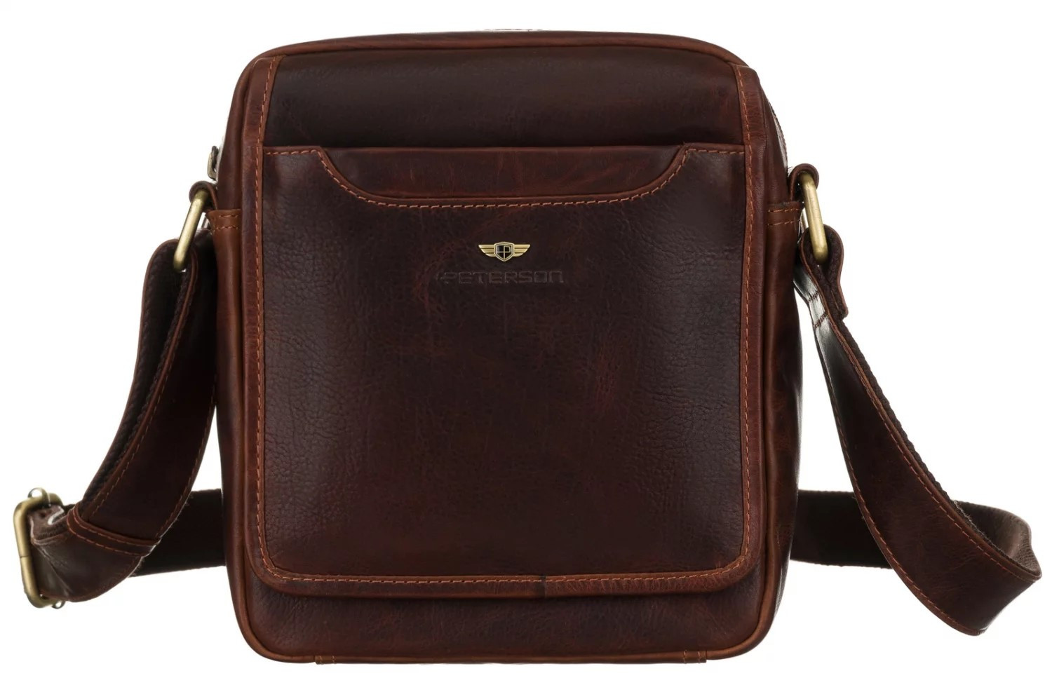 Pánská kožená taška hnědá - Peterson Tarik
