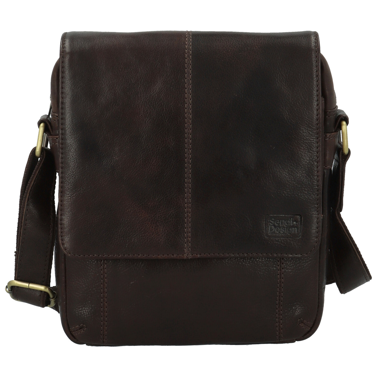 Pánská kožená crossbody taška hnědá - Sendi Design Edison