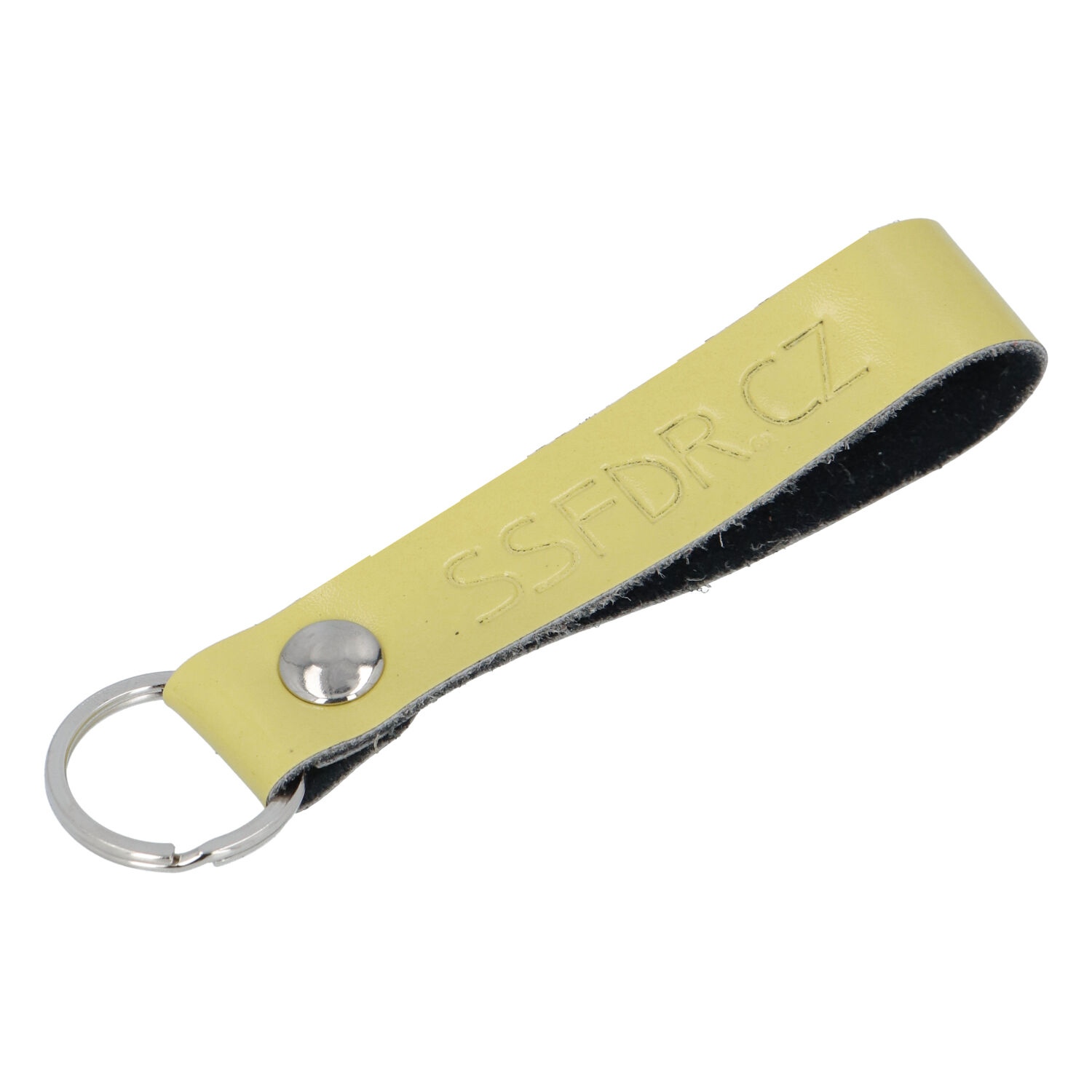 Levně Kožená klíčenka poutko na klíče žlutá - SSFDR Azuro