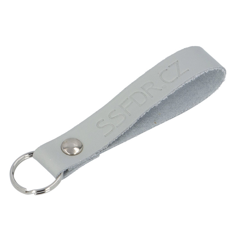 Levně Kožená klíčenka poutko na klíče šedá - SSFDR Azuro