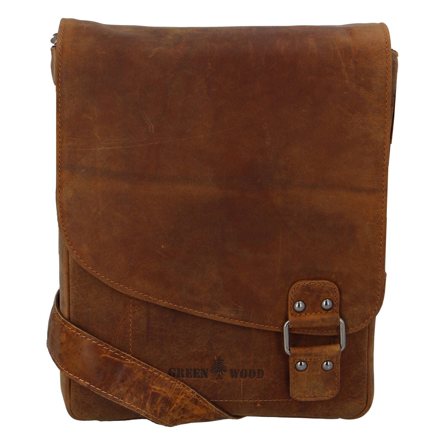 Pánská kožená taška camel - Greenwood Maroon