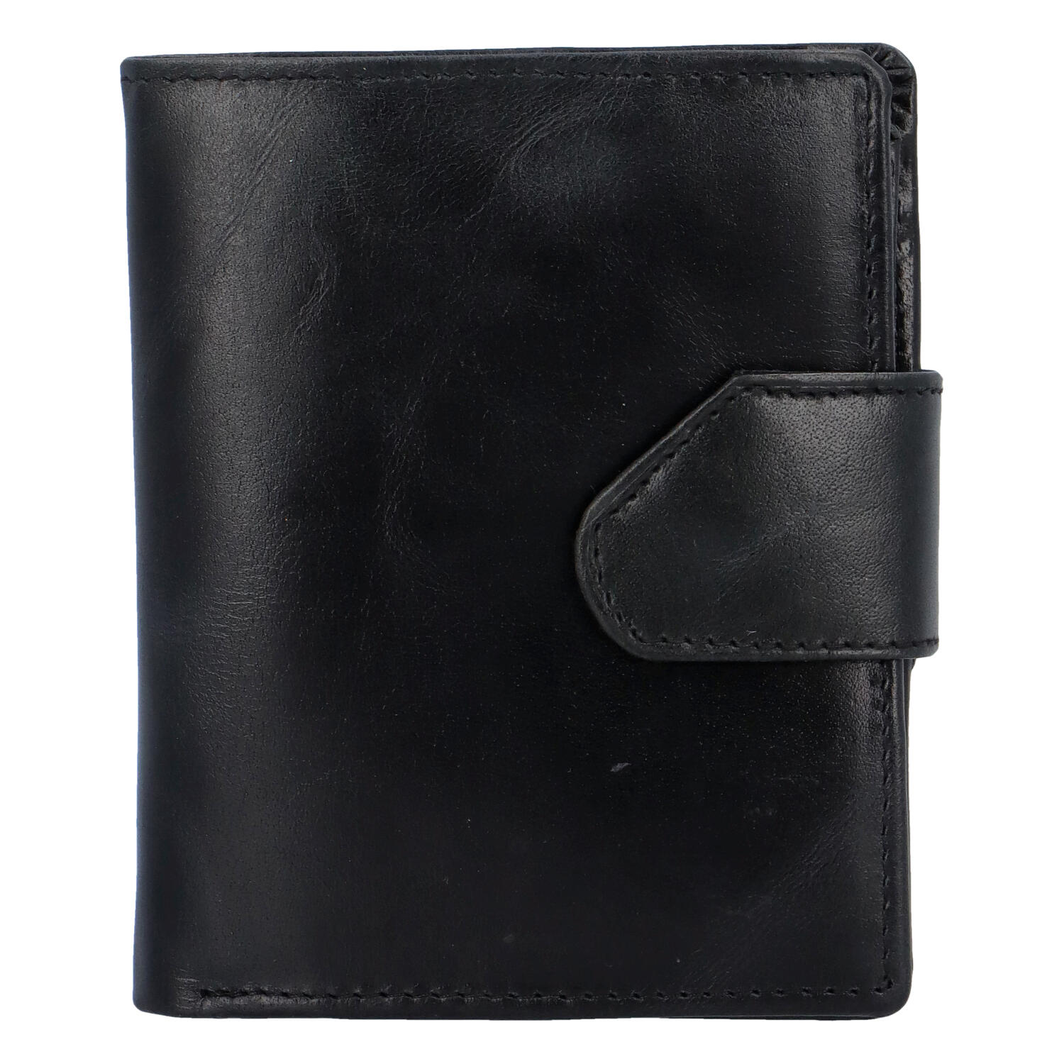 Levně Pánská lesklá kožená peněženka černá - Tomas 75VO