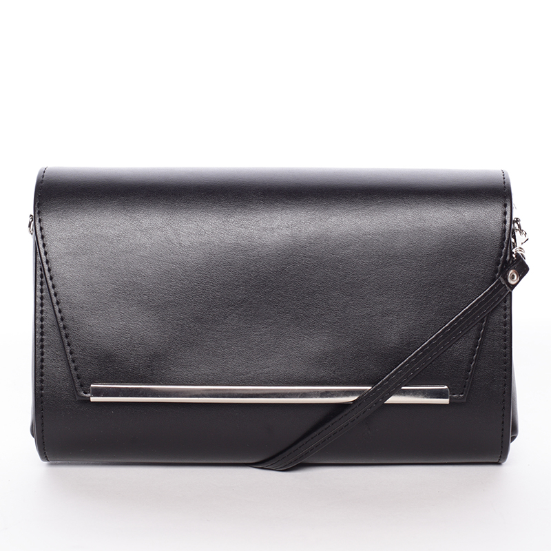 Elegantní dámské psaníčko černé - Delami Isadore.

A4: ne
Materiál: syntetická kůže
Kování: stříbrné
Rozměry (max.): 24 x 15 x 6,5 cm (šířka x výška x hloubka)
Délka ucha: nemá ucho (měřeno od ohybu ucha kolmo ke kabelce)
Délka popruhu: nastavitelný, odnímatelný
Kód zboží: DE247