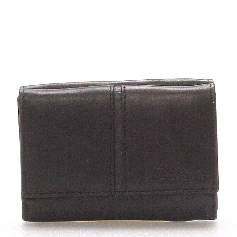 Levně Kožená černá peněženka - Delami 9386