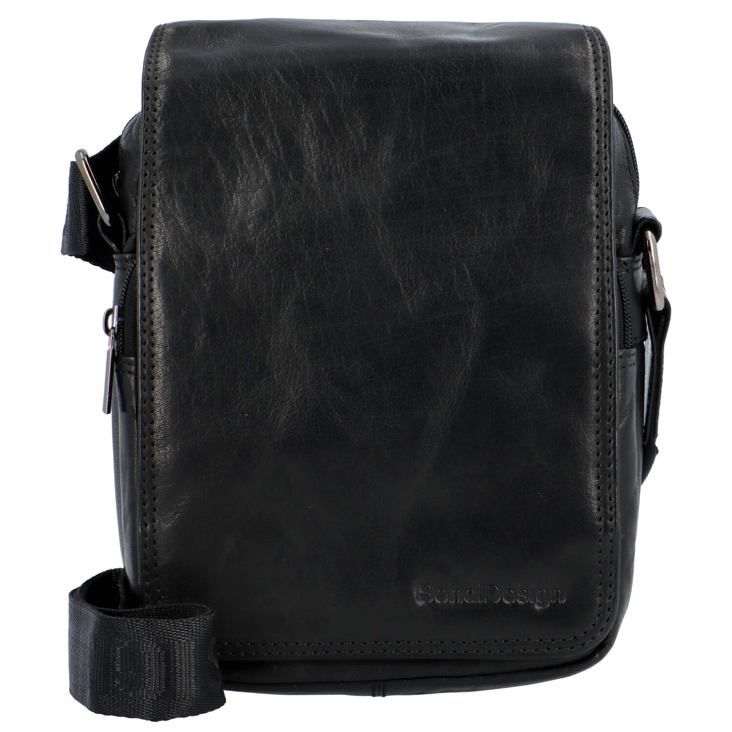Levně Pánská kožená taška přes rameno černá - SendiDesign Muxos B
