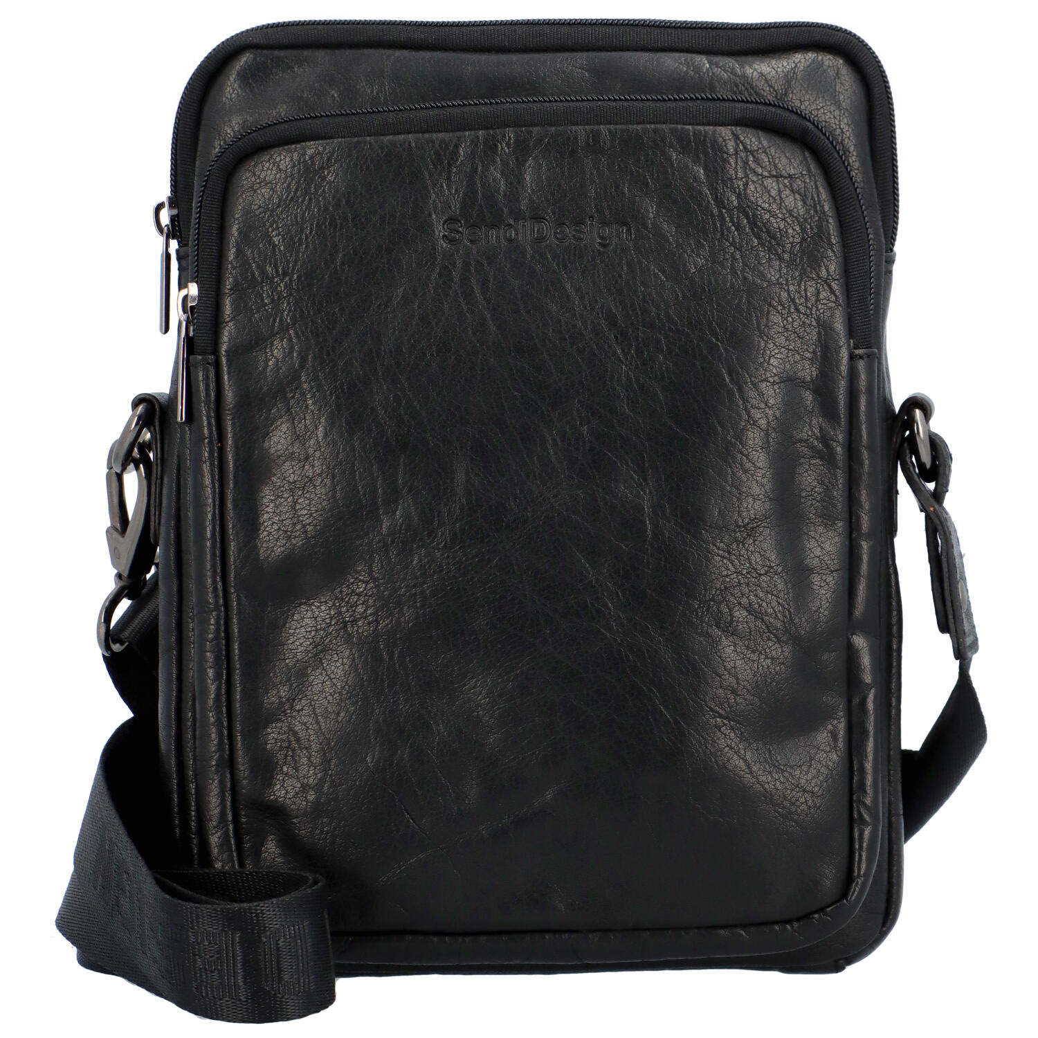 Levně Pánská kožená taška černá - SendiDesign McKolin