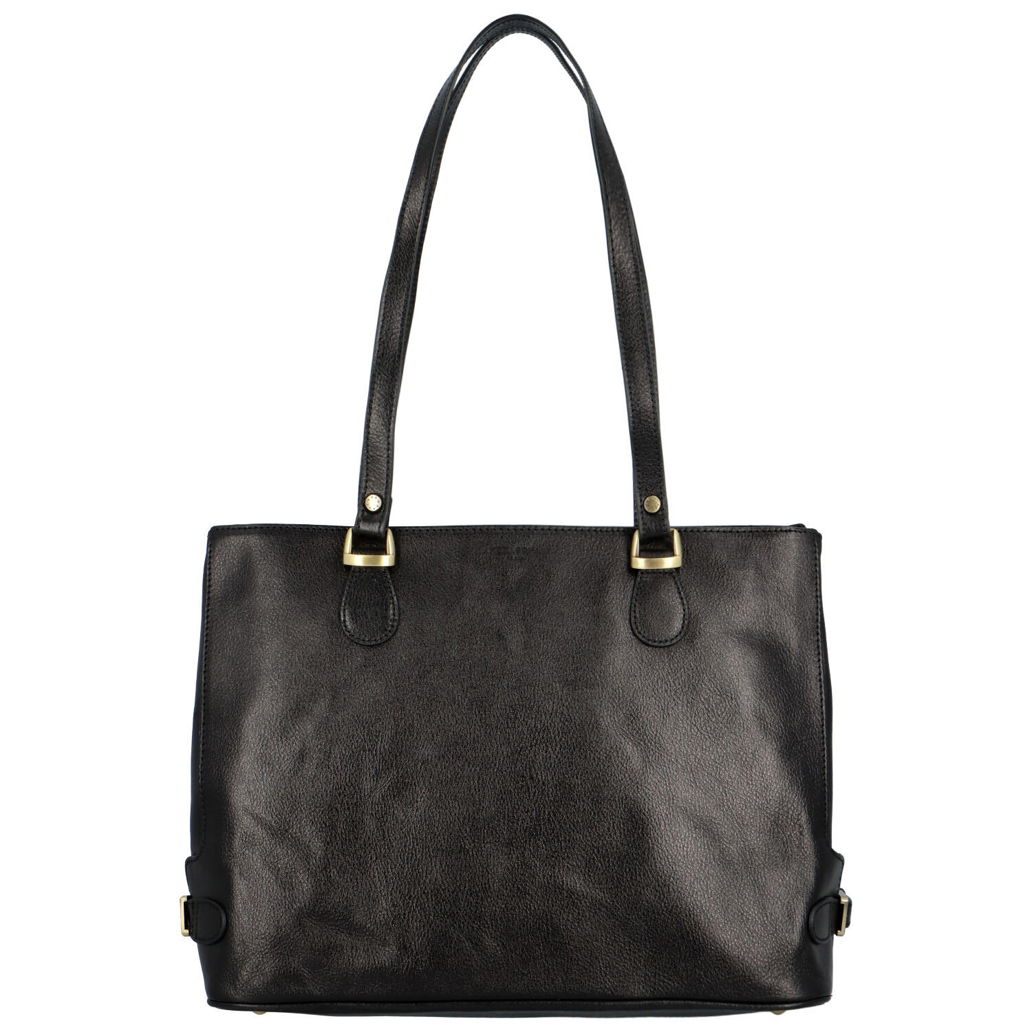 Levně Luxusní dámská kožená kabelka černá - Hexagona Elianna