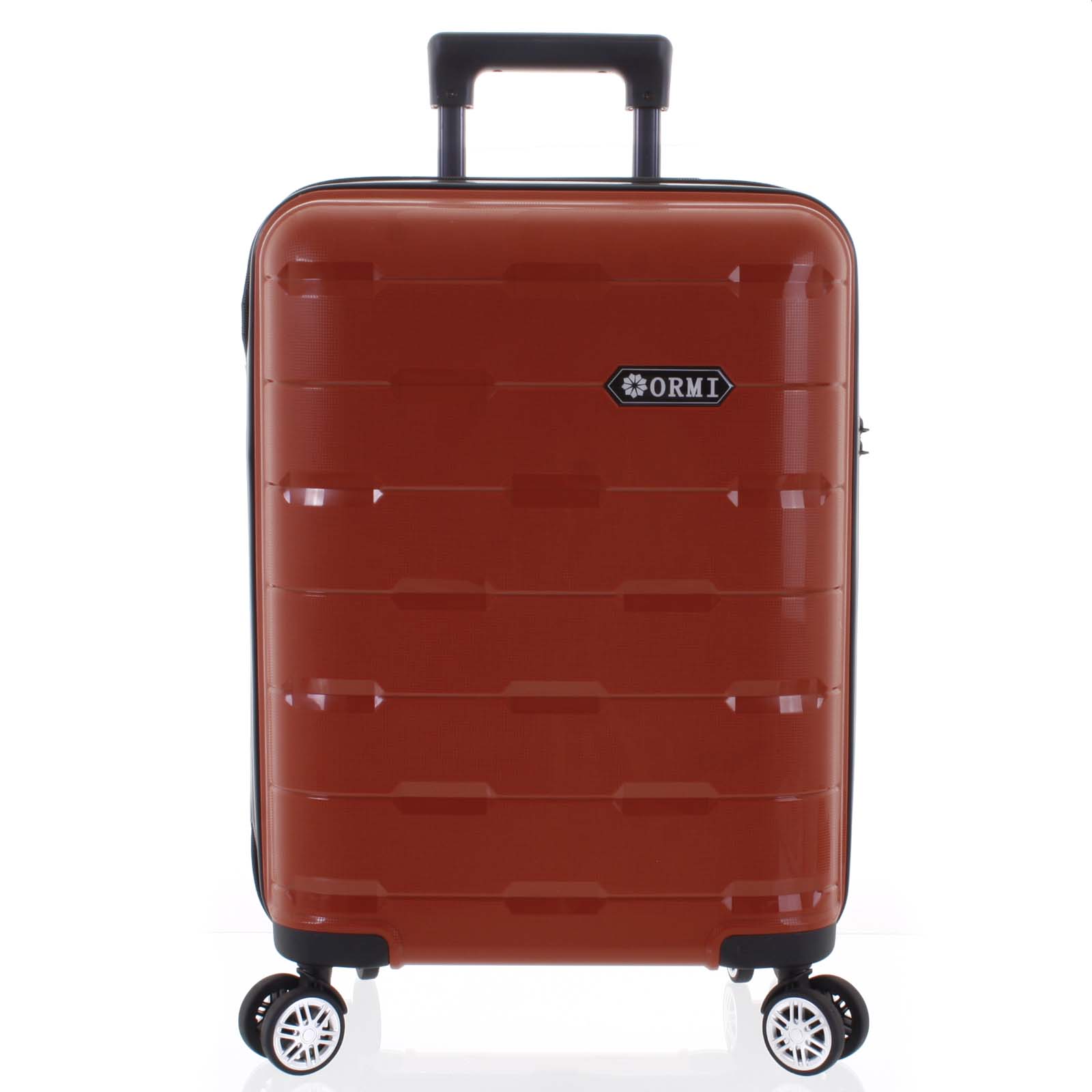 Luxusní červený skořepinový vzorovaný kufr - Ormi Predhe M červená