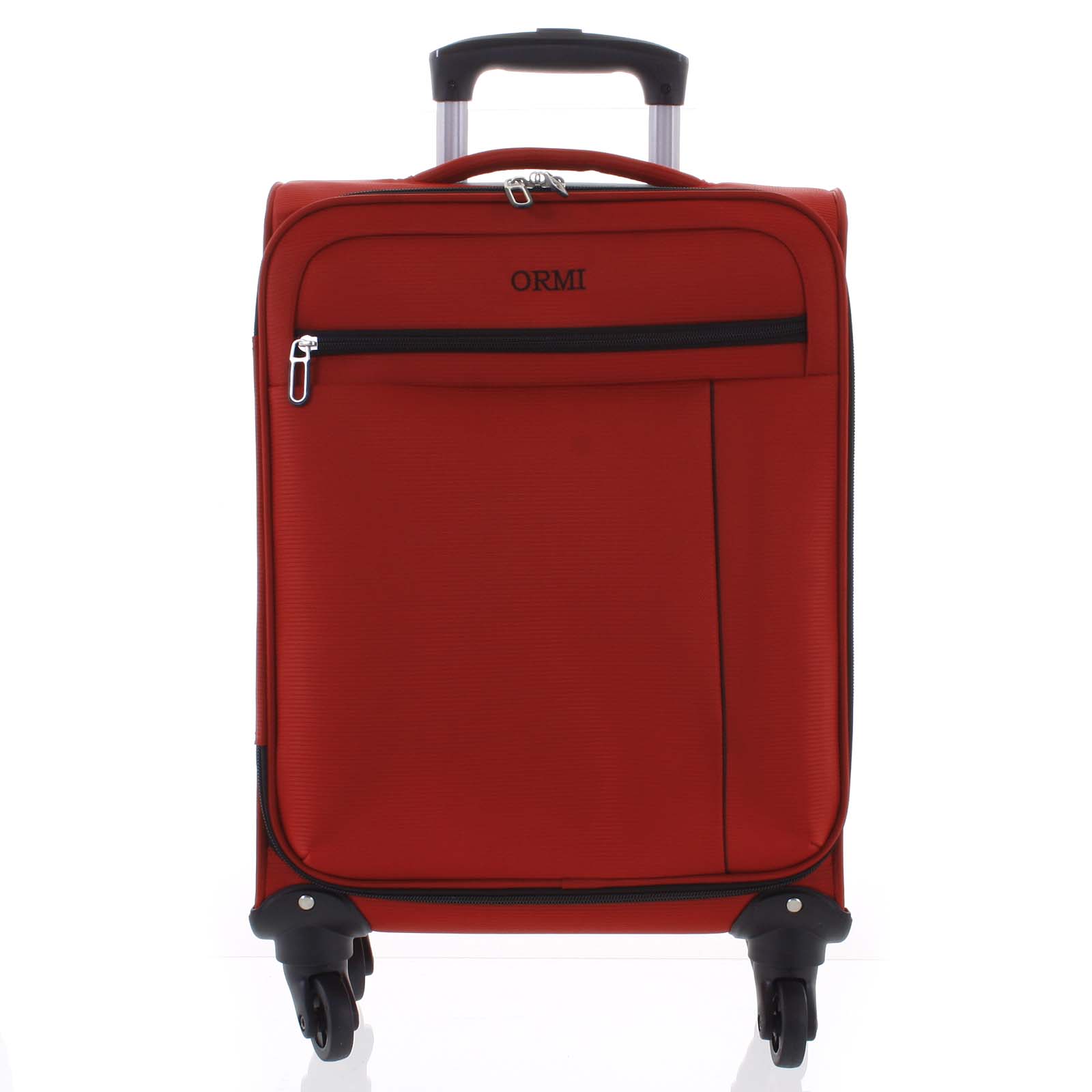 Kvalitní elegantní látkový červený cestovní kufr - Ormi Mada M červená