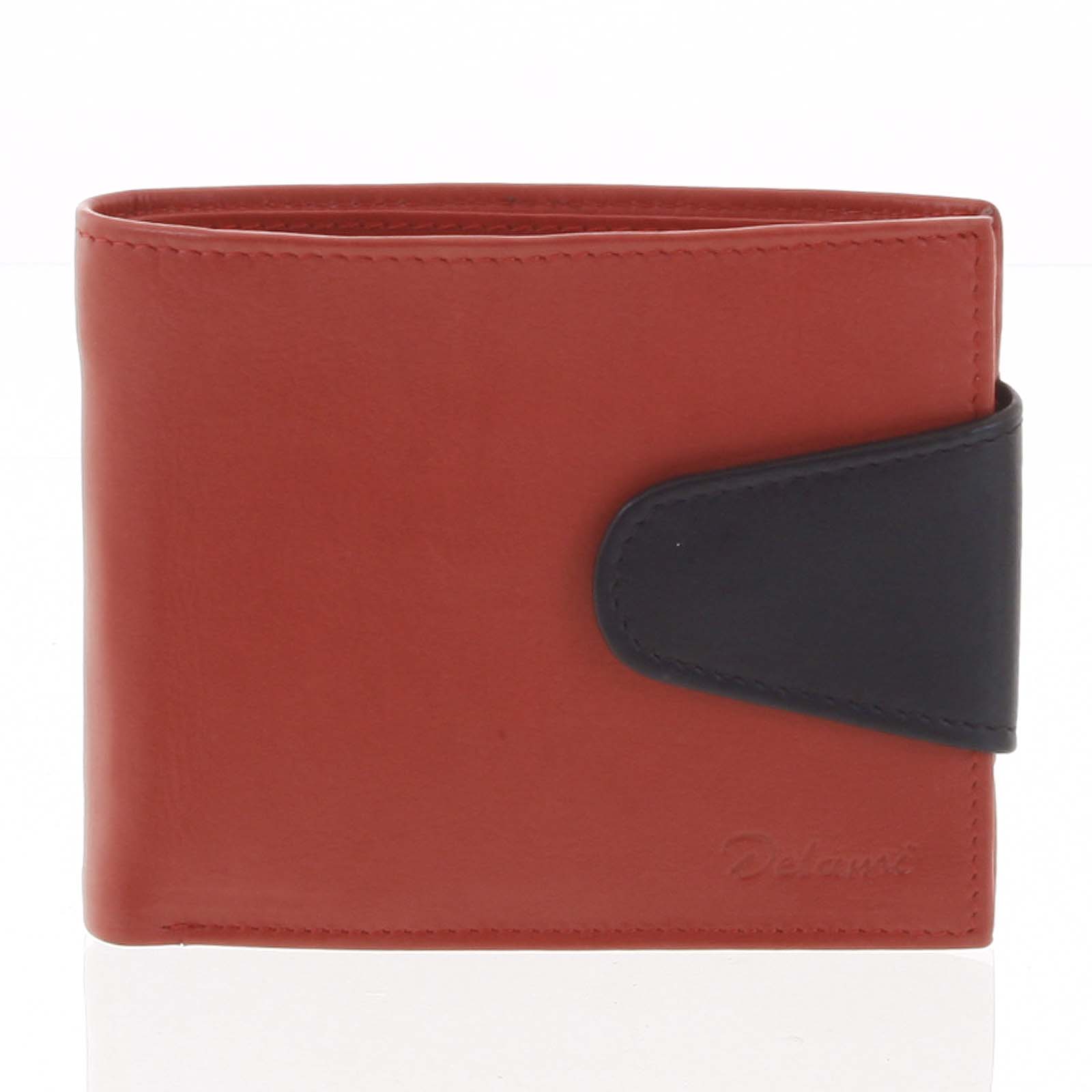 Levně Pánská kožená peněženka červená - Delami 11816
