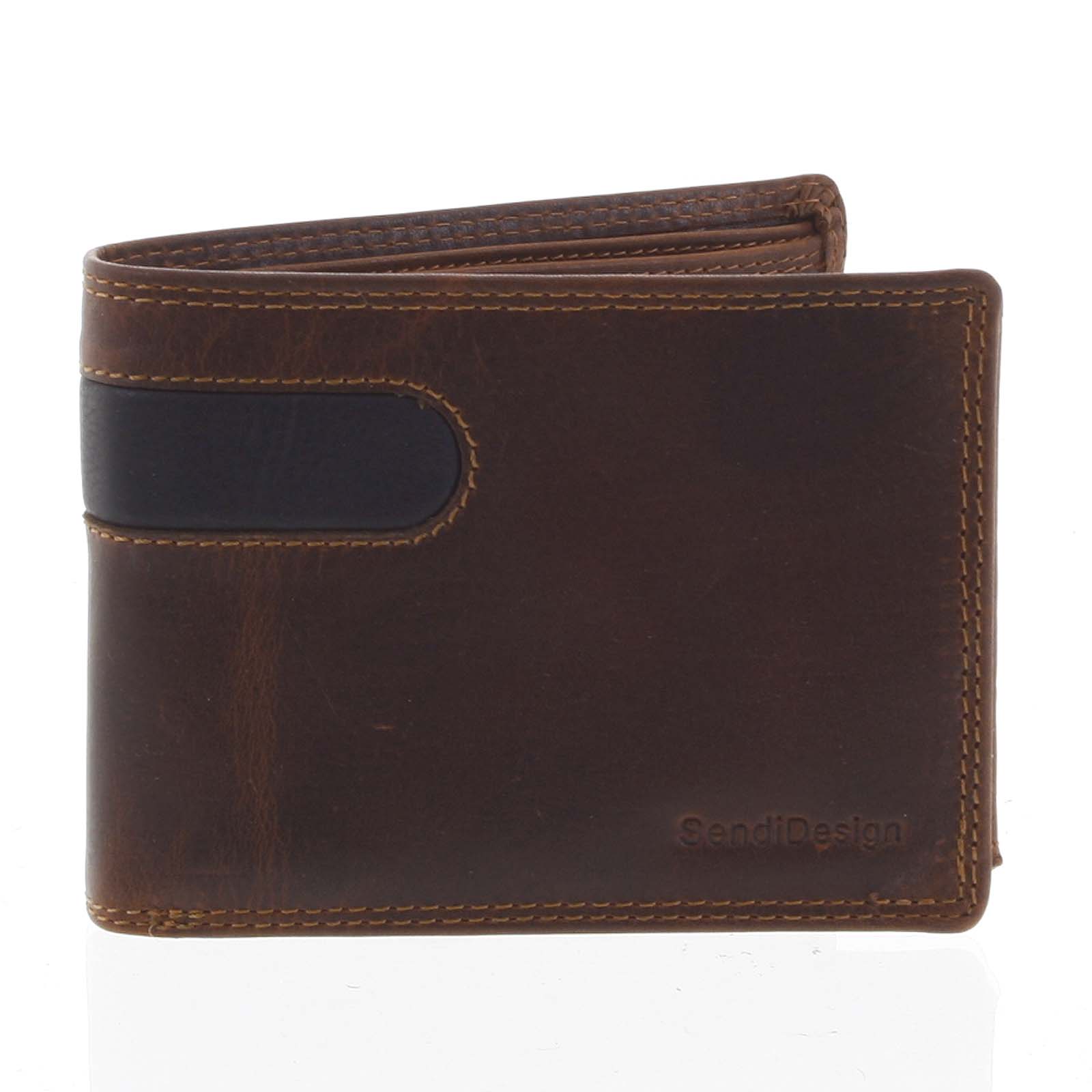 Levně Business pánská kožená peněženka hnědá - SendiDesign Joel
