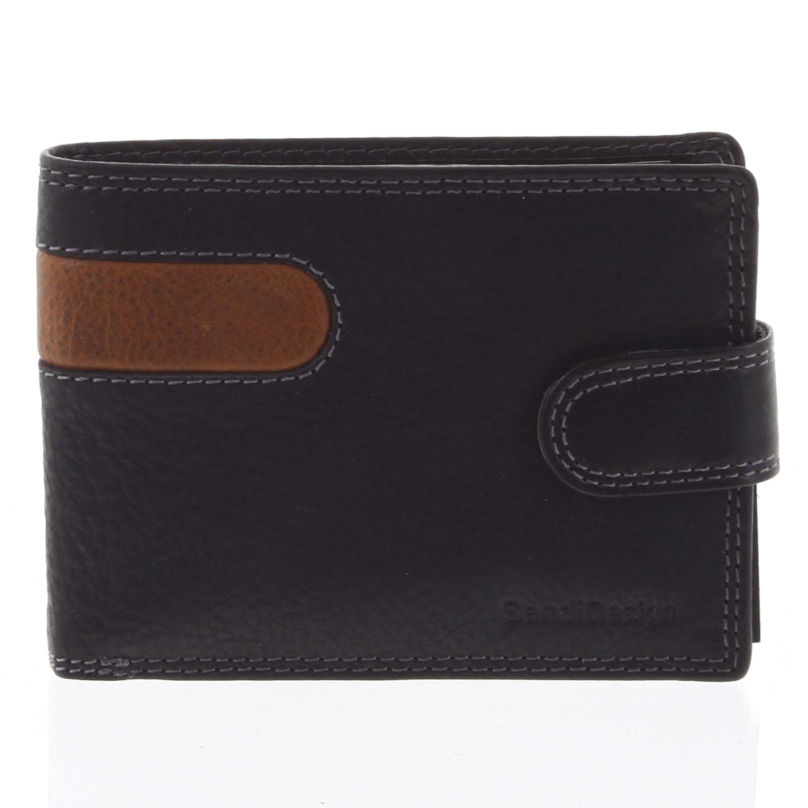 Levně Nejprodávanější pánská kožená peněženka černá - SendiDesign Tarsus