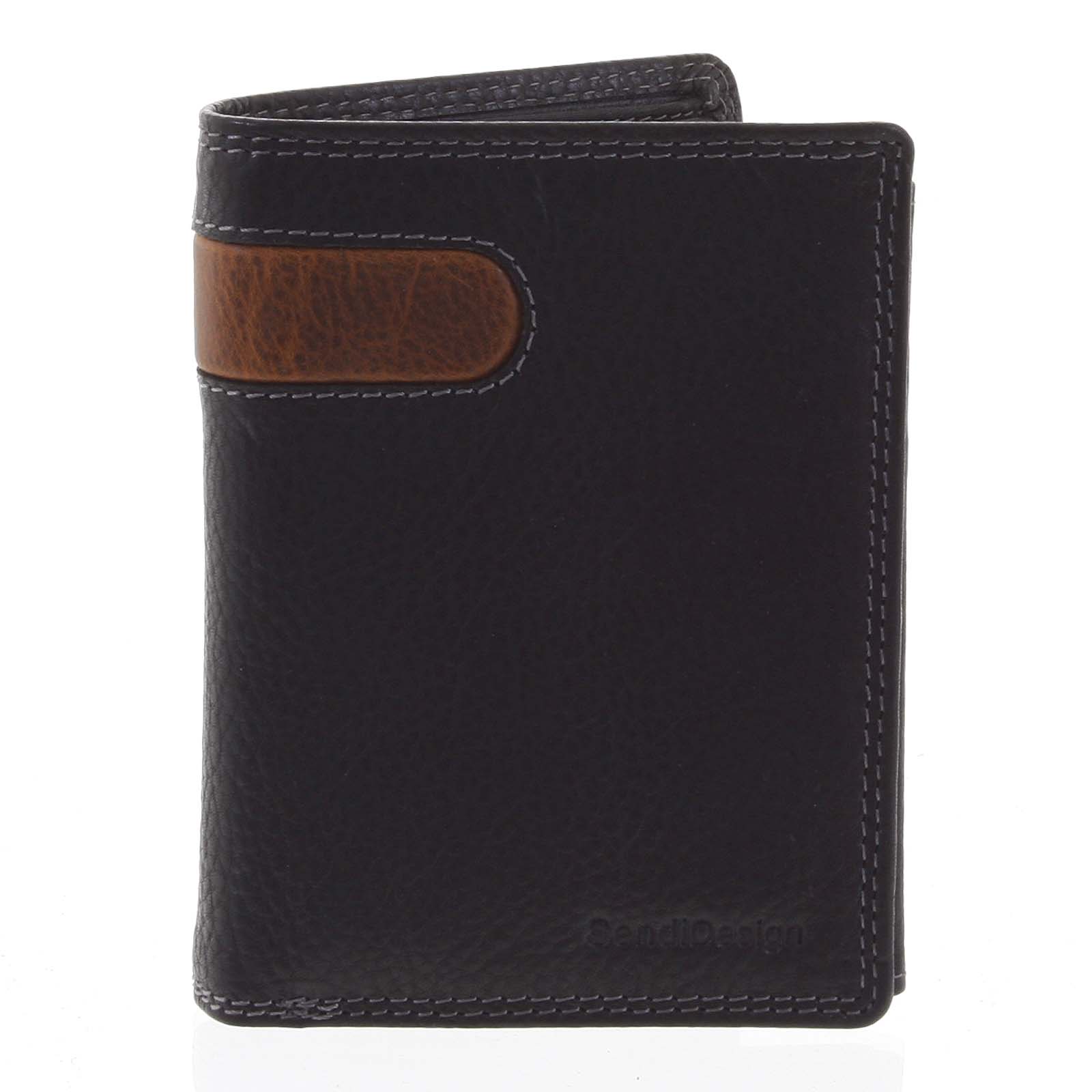 Levně Pánská kožená peněženka černá - SendiDesign Parah