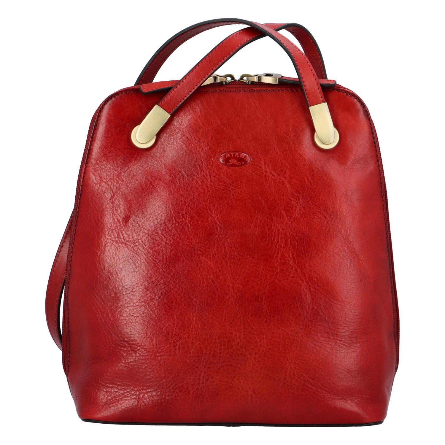 Levně Dámský kožený batoh kabelka červený - Katana Bernardina