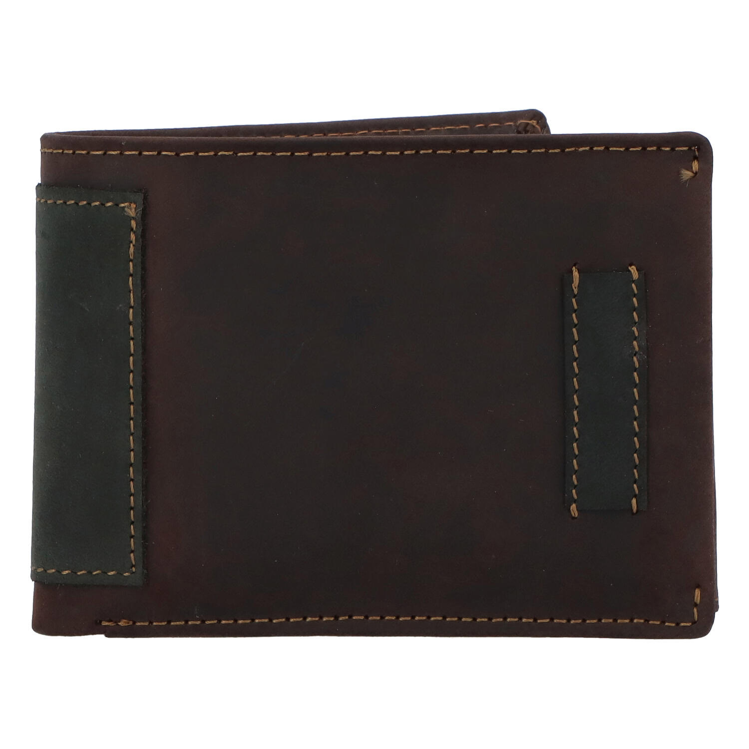 Levně Kvalitní volná pánská kožená peněženka hnědo černá - Tomas Crues