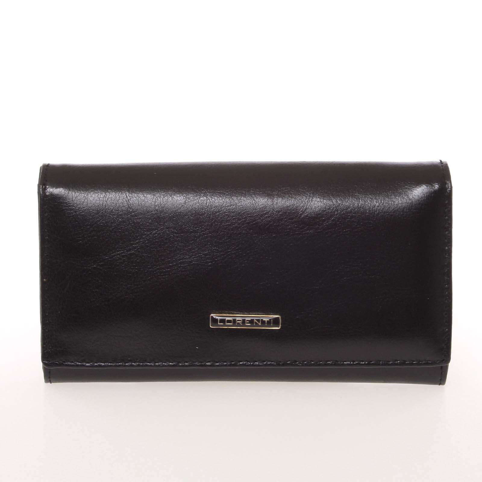 Levně Módní dámská matná kožená peněženka černá - Lorenti GF112SL