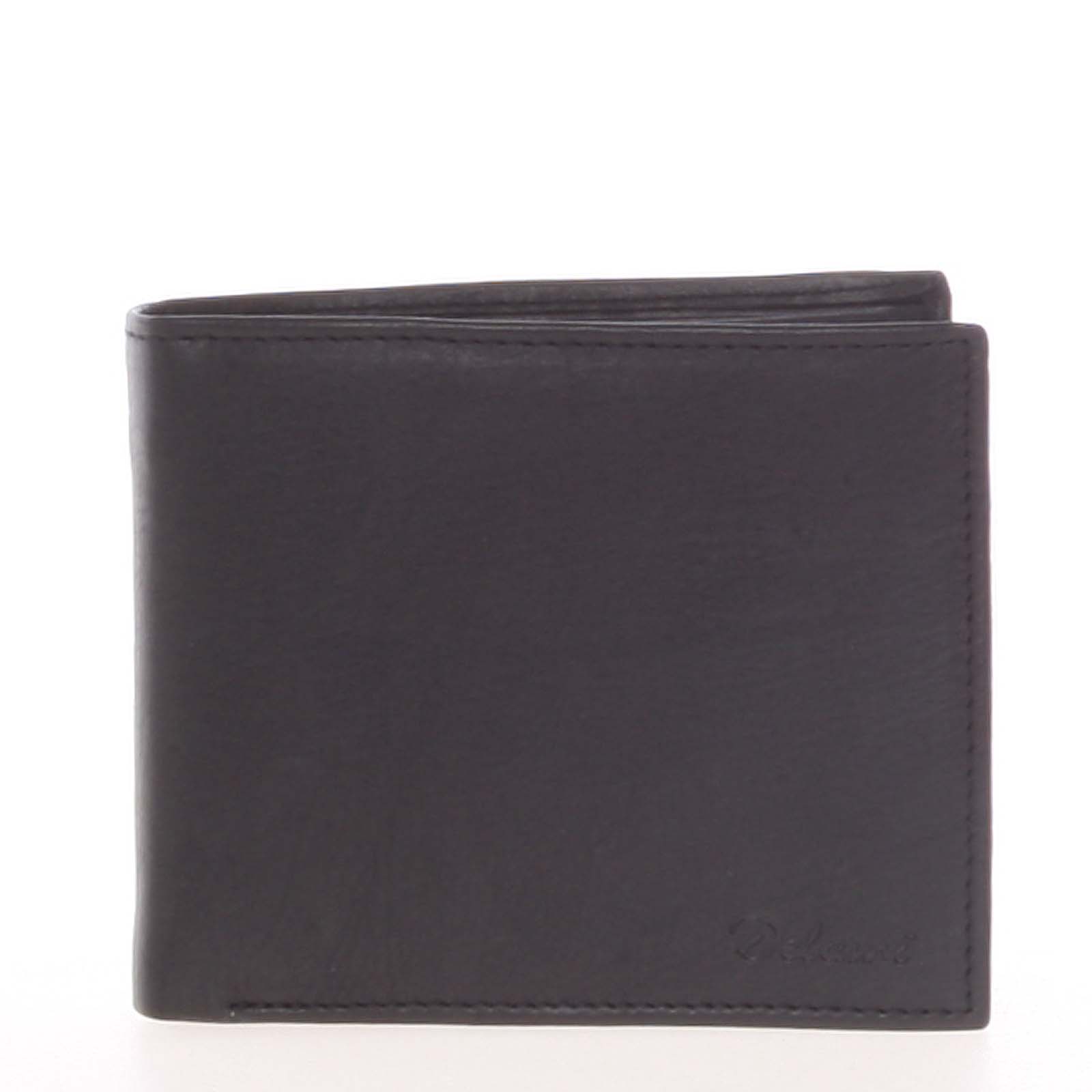 Levně Pánská kožená volná černá peněženka - Delami 8222