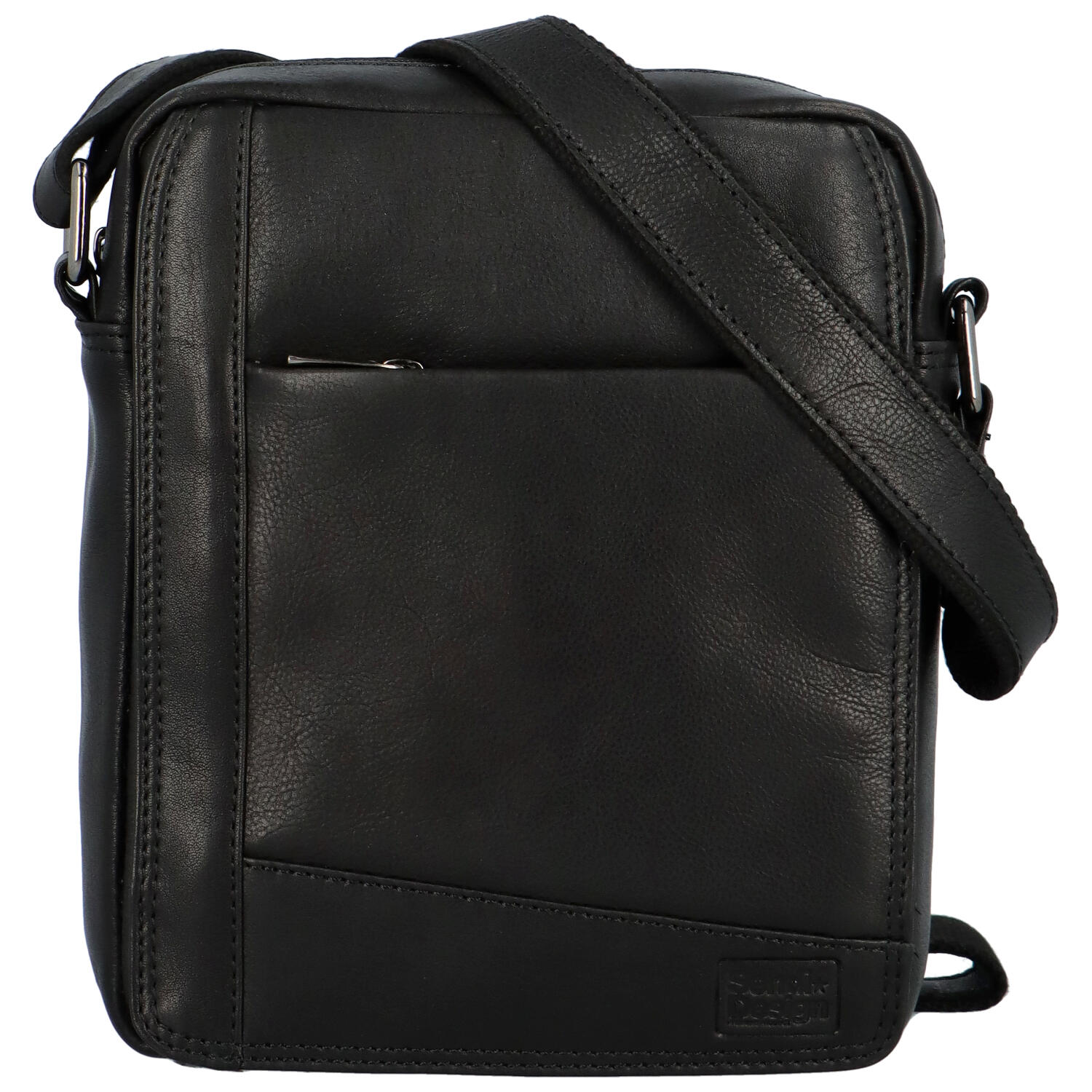 Levně Pánská kožená taška přes rameno černá - SendiDesign Kartol