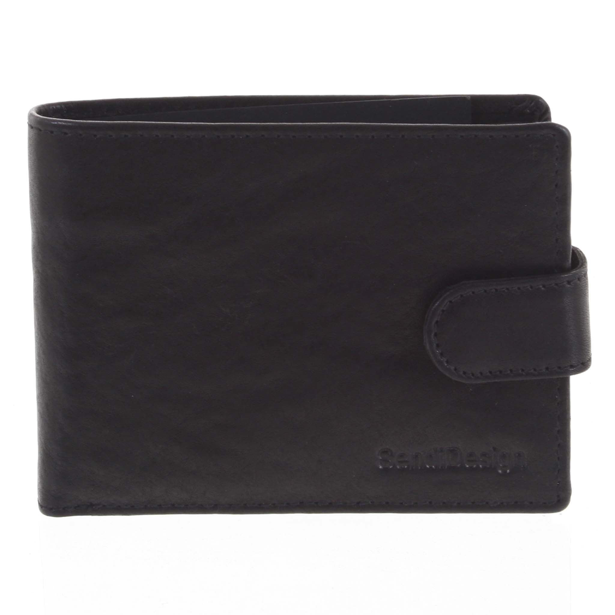 Levně Pánská kožená peněženka černá - SendiDesign Mheo