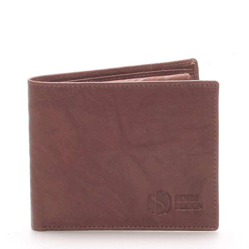 Levně Elegantní kožená hnědá peněženka - Sendi Design 46