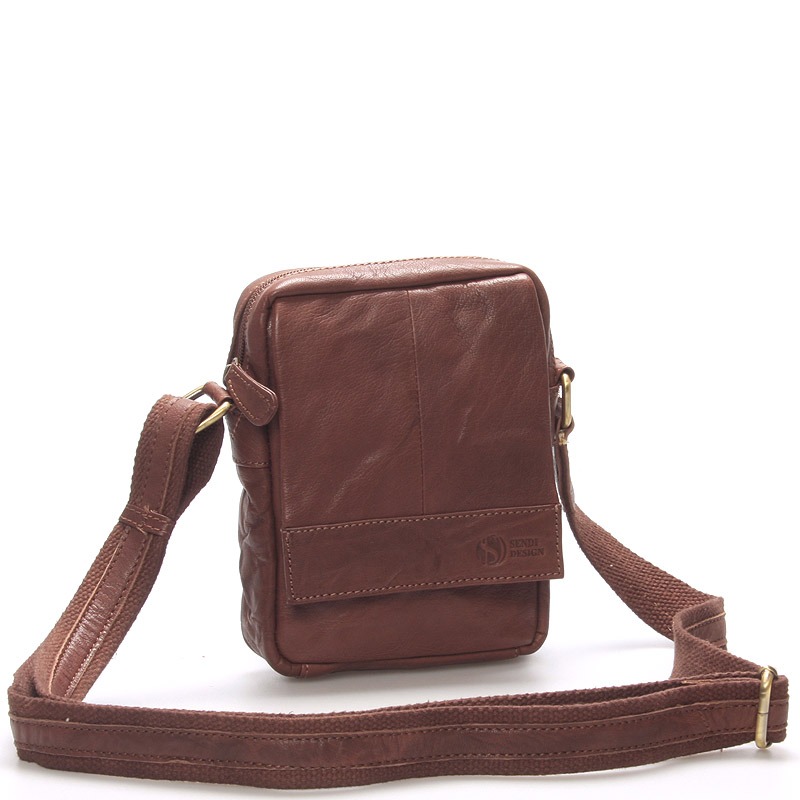 Levně Stylová kožená taška hnědá - Sendi Design Perth