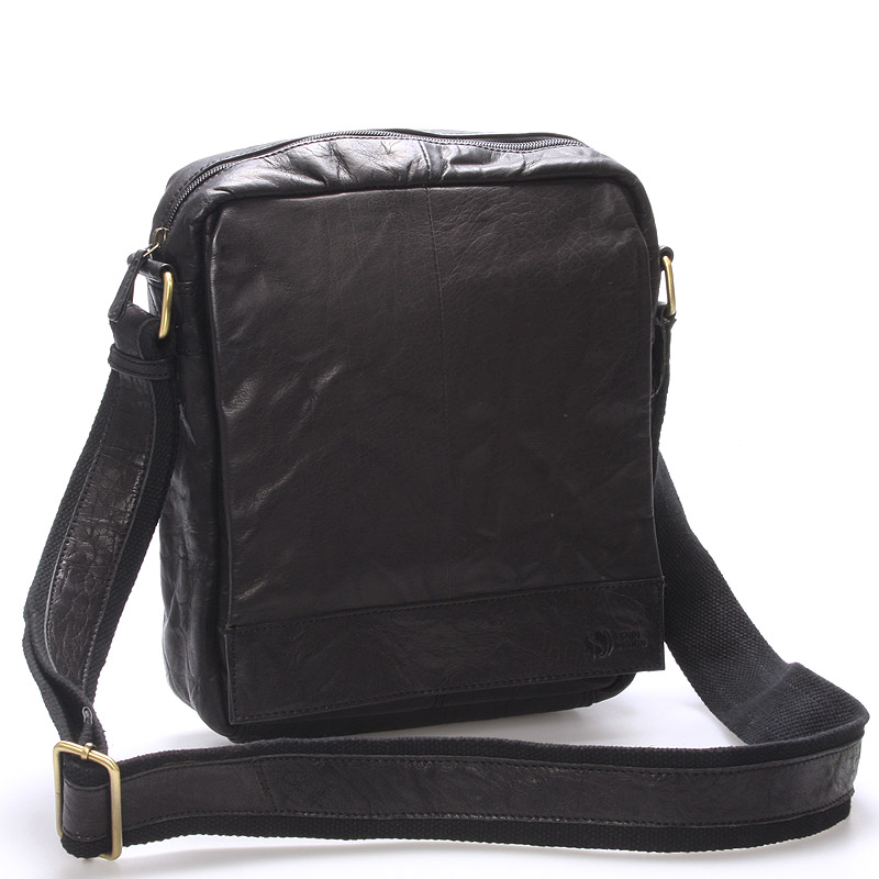 Levně Luxusní velká kožená crossbody taška černá - Sendi Design Diverze