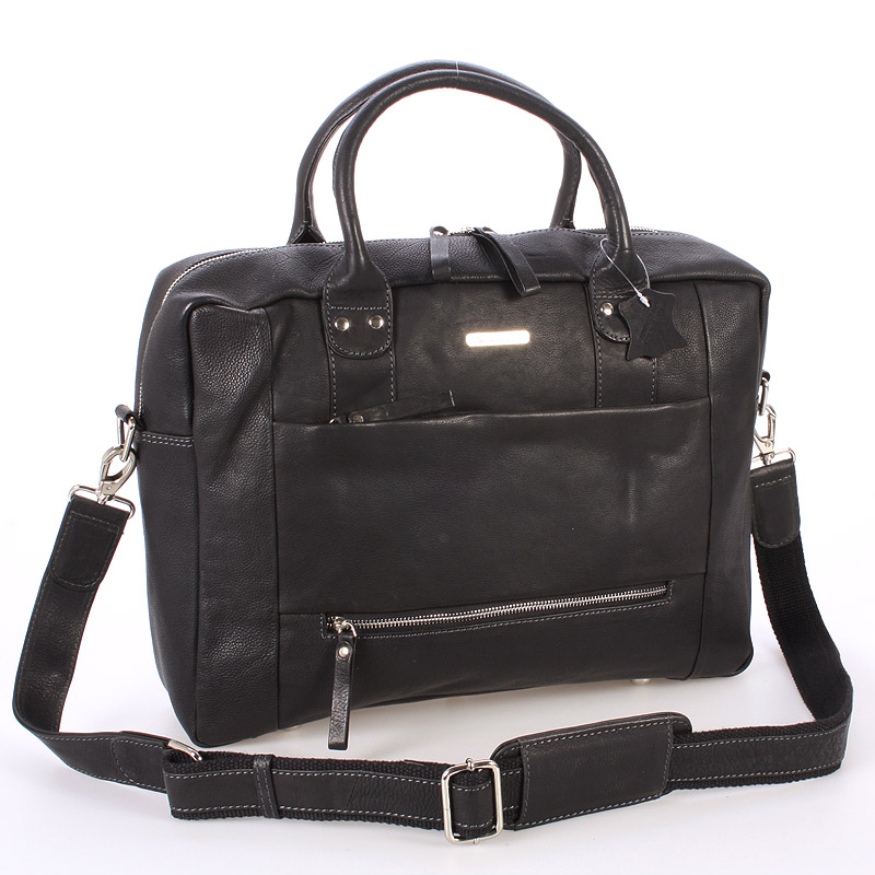 Černá luxusní a kvalitní kožená taška - Sendi Design Hero černá
