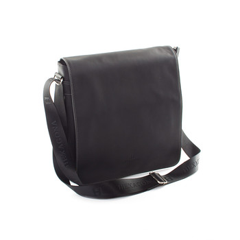 Černá kožená taška přes rameno Hexagona 299163